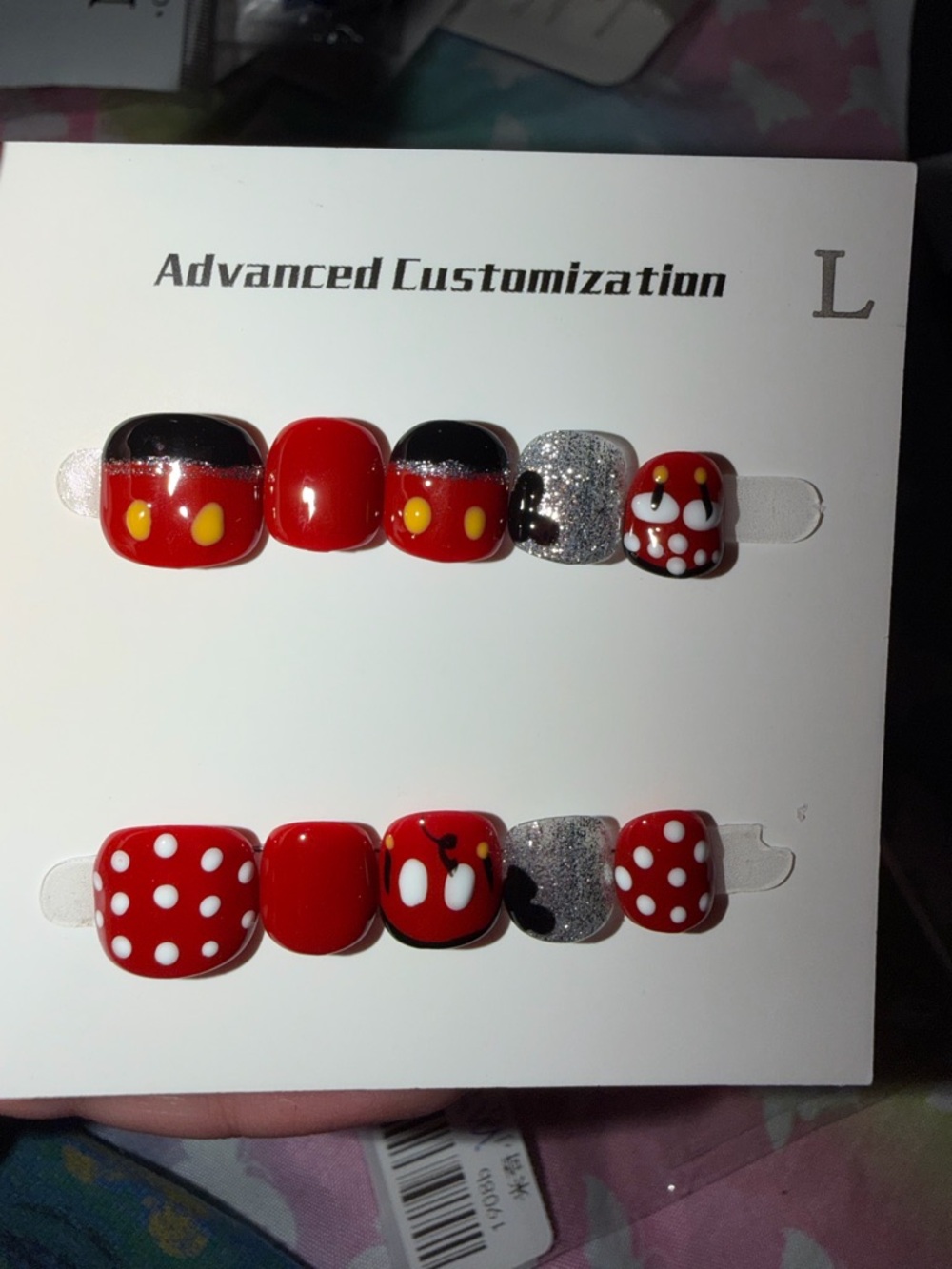 Red Polka Dot & Character Kids Press-On Nails